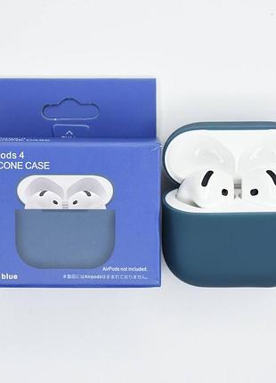 Силиконовый чехол для наушников airpods 4 dark blue
