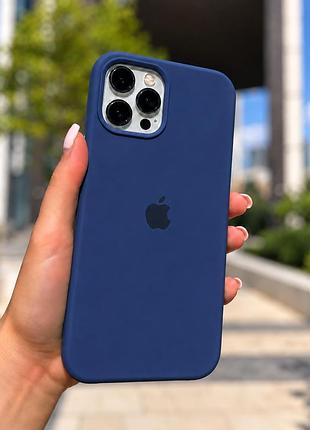 Силіконовий чохол матовий темно-синій, для iphone 12 pro