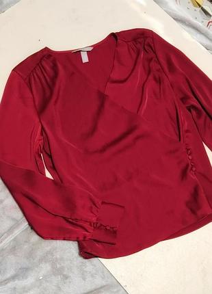 Блуза атласная на запах h&amp;m