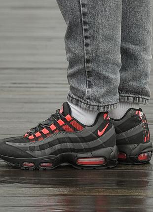 Кросівки чоловічі nike air max 95 'black laser crimson'