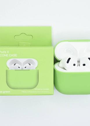 Силиконовый чехол для наушников airpods 4 grass green
