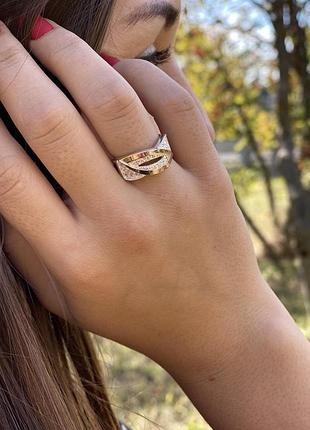 Серебряное кольцо 925 пробы с цирконием, белый цвет вставки