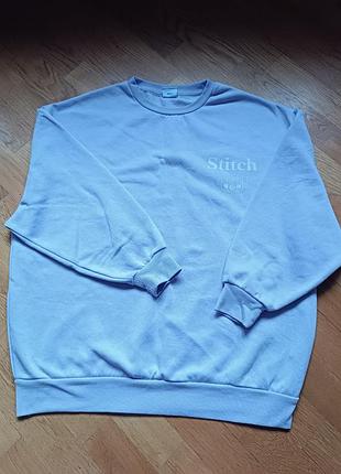 Теплый оверсайз свитшот primark x disney stitch (m) / свитшот с принтом на спине
