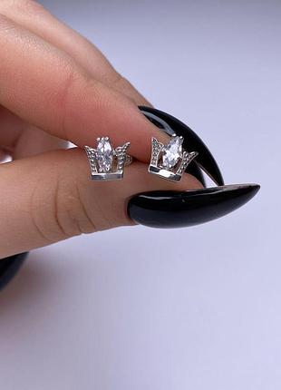 Серебряные серьги пусеты 925 пробы