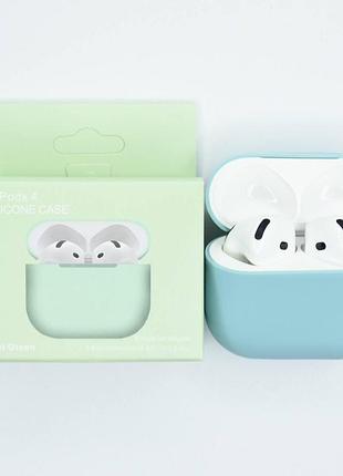 Силиконовый чехол для наушников airpods 4 mint green