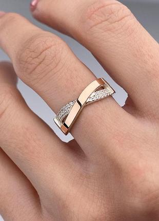 Серебряное кольцо 925 пробы с цирконием, белый цвет вставки