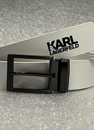 Білий шкіряний ремень karl lagerfeld.