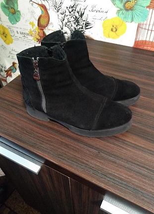 Сапоги женские, зимние, замшевые.
