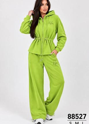 Жіночий спортивний костюм зима салатовий s/m/l