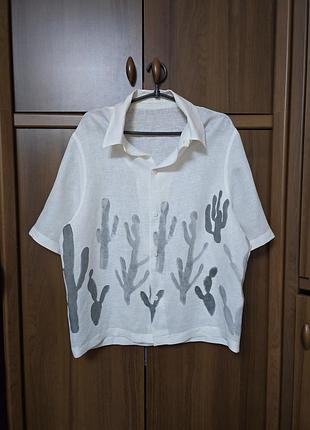 Льняная рубашка. zara. 2