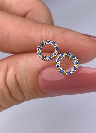 Серебряные серьги пусеты 925 пробы