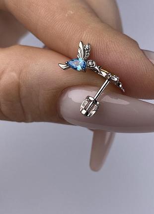 Серебряные серьги пусеты 925 пробы