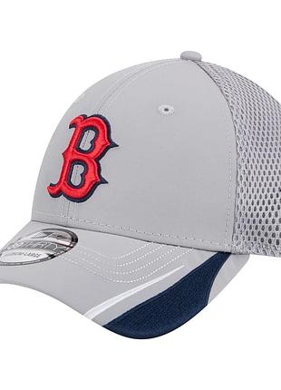 Men's boston red sox new era gray linear 39thirty flex hat size s/m