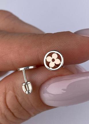 Серебряные серьги пусеты 925 пробы