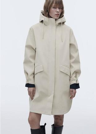 Плащ дождевик , бежевый, zara