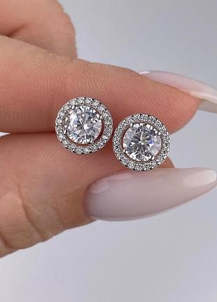 Серебряные серьги пусеты 925 пробы