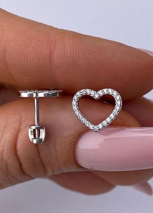 Серебряные серьги пусеты 925 пробы