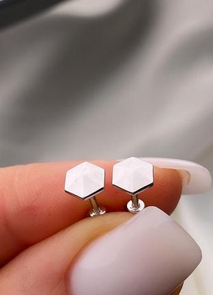 Серебряные серьги пусеты 925 пробы