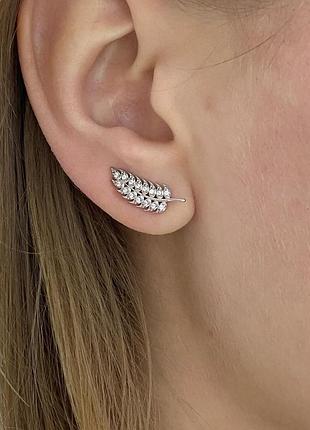 Серебряные серьги пусеты 925 пробы