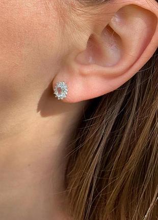 Серебряные серьги пусеты 925 пробы
