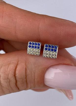Серебряные серьги пусеты 925 пробы
