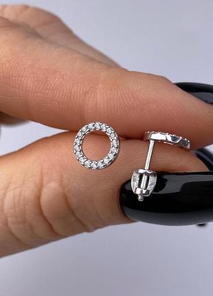 Серебряные серьги пусеты 925 пробы
