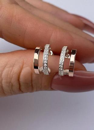 Серебряные серьги пусеты 925 пробы