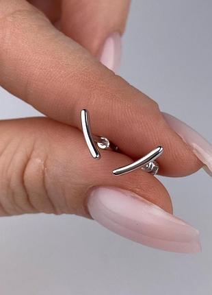 Серебряные серьги пусеты 925 пробы