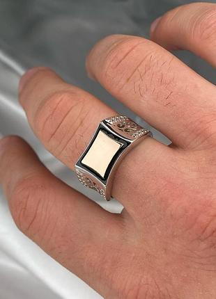 Серебряное кольцо 925 пробы с цирконием, белый цвет вставки
