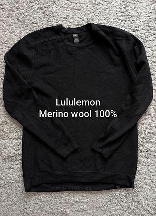 Лонгслив lulemon, size l, merino wool 100%, не тонкий, очень плотный и добродный, идеал, плечи 48 подмышки 54 рукав 65 длина 70/75