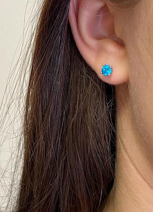Серебряные серьги пусеты 925 пробы