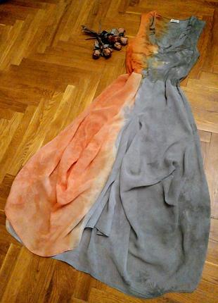 Оригінальна довга сукня бавовна/віскоза з ефектом тай-дай 🌷🌞⭐👗👍🔥