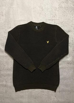 Оригінальний чоловічий зелений светр lyle & scott в ідеальному стані розмір м