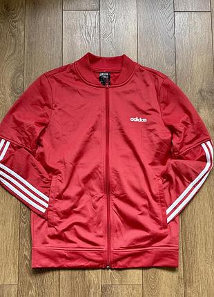 Кофта чоловіча adidas червона з білими смужками