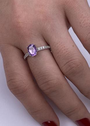 Серебряное кольцо 925 пробы с аметистом