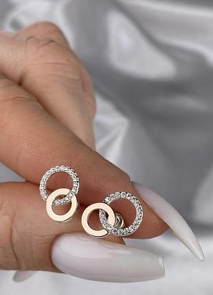 Серебряные серьги пусеты 925 пробы