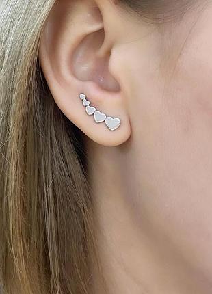 Серебряные серьги пусеты 925 пробы