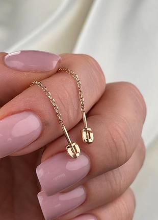 Серебряные серьги пусеты 925 пробы