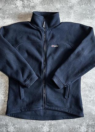 Флісова кофта berghaus на блискавці, розмір l, темно-синя