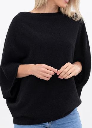Светр please 20% kid moher 10% шерсть чорний колір one size