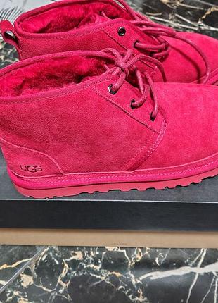 Черевики унісекс ugg червоні, розмір 43, довжина устілки 28 см, замша