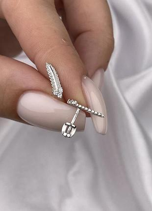 Серебряные серьги пусеты 925 пробы