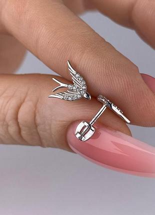 Серебряные серьги пусеты 925 пробы