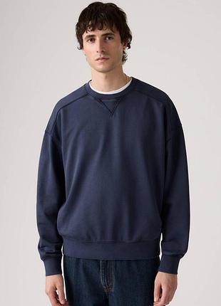 Levi's delaney crewneck garment dye navy blazer 9