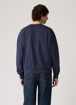 Levi's delaney crewneck garment dye navy blazer 10