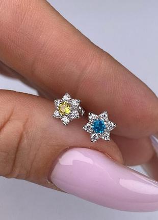 Серебряные серьги пусеты 925 пробы