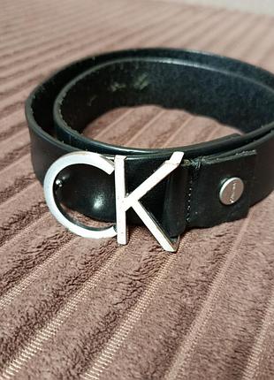 Ремінь жіночий calvin klein чорний шкіряний