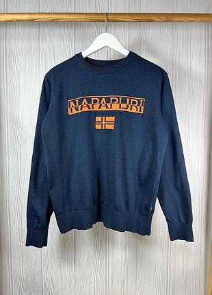 Napapijri big logo кофта светр з шикарним дизайном оригінал розмір l