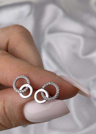 Серебряные серьги пусеты 925 пробы