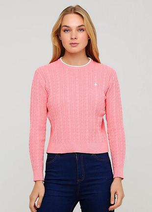 Розовый хлопковый тонкий свитер jack wills #5016
